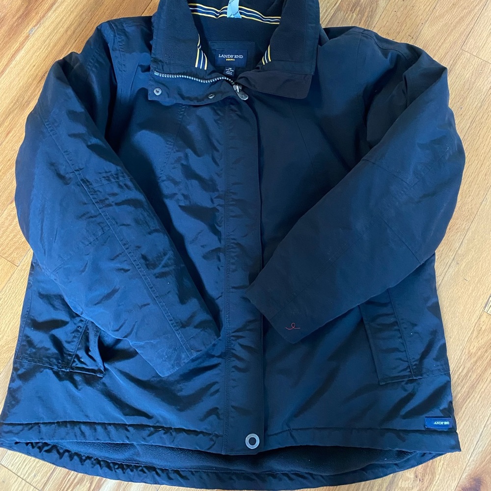 Lands End Squall Jacket Black.  1x women’s